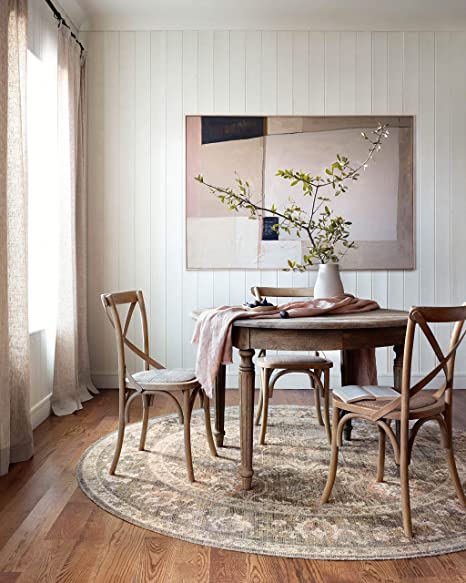 Chris Loves Julia x Loloi Rosemarie ROE-04 Graphite / Multi Oriental Area Rug 18" x 18" Sample Swatch