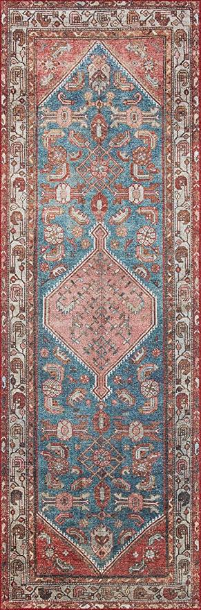 Loloi II Layla Collection LAY-02 Spice / Marine, Traditional 3'-6" x 5'-6" Accent Rug