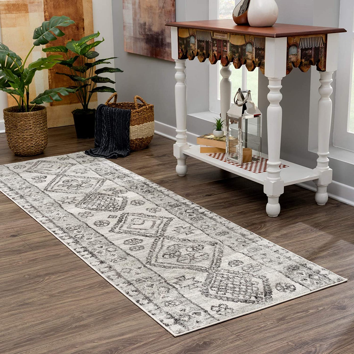 Tribal Geometric Boho Entryways and Hallways Soft Area Rug