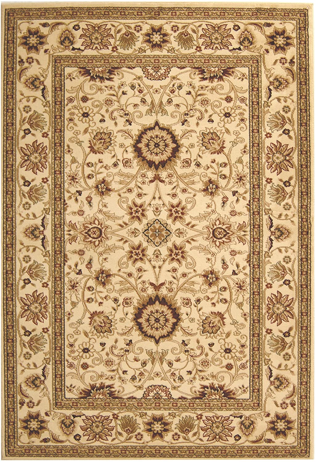 Traditional Oriental Area Rug Ivory/Red