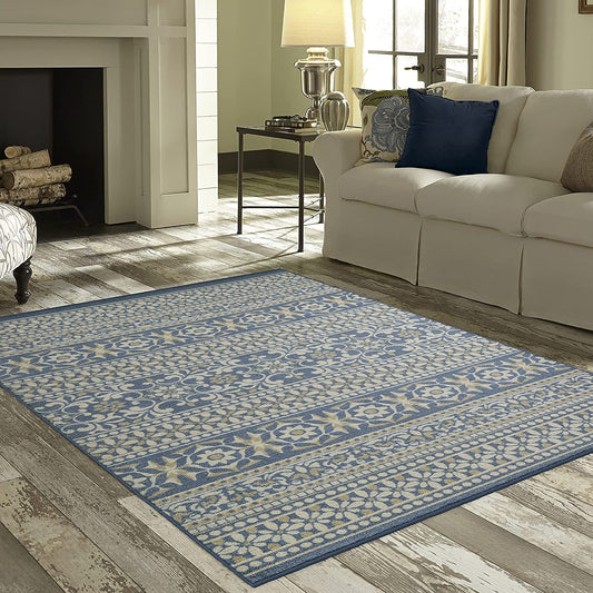 Maples Rugs Zoe Runner Rug Non Slip Hallwa Blue