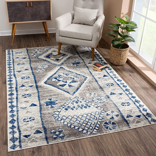 Tribal Geometric Boho Entryways and Hallways Soft Area Rug