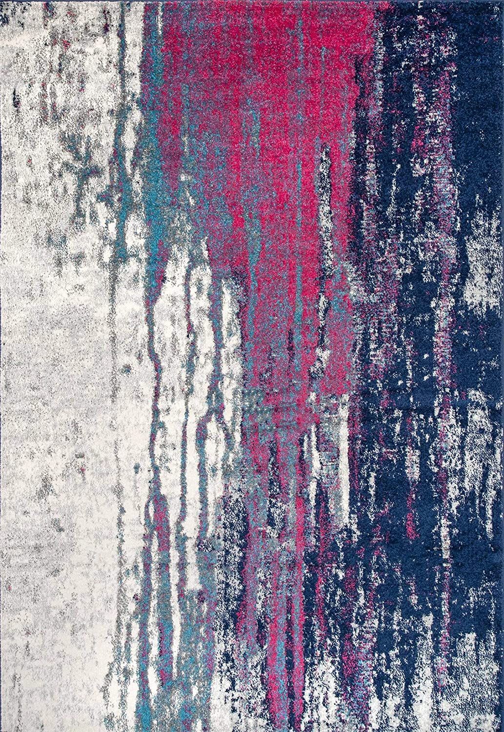 Waterfall Vintage Abstract Pink Blue Grey Soft Area Rug