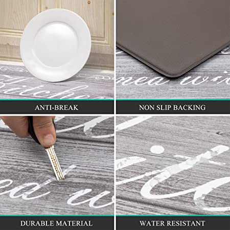 Kitchen Mats Set of 2 - Non Skid Washable