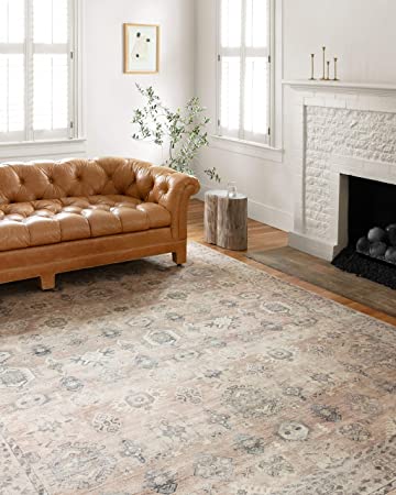 Loloi II Hathaway Collection HTH-05 Steel / Ivory, Traditional 7'-6" x 9'-6" Area Rug