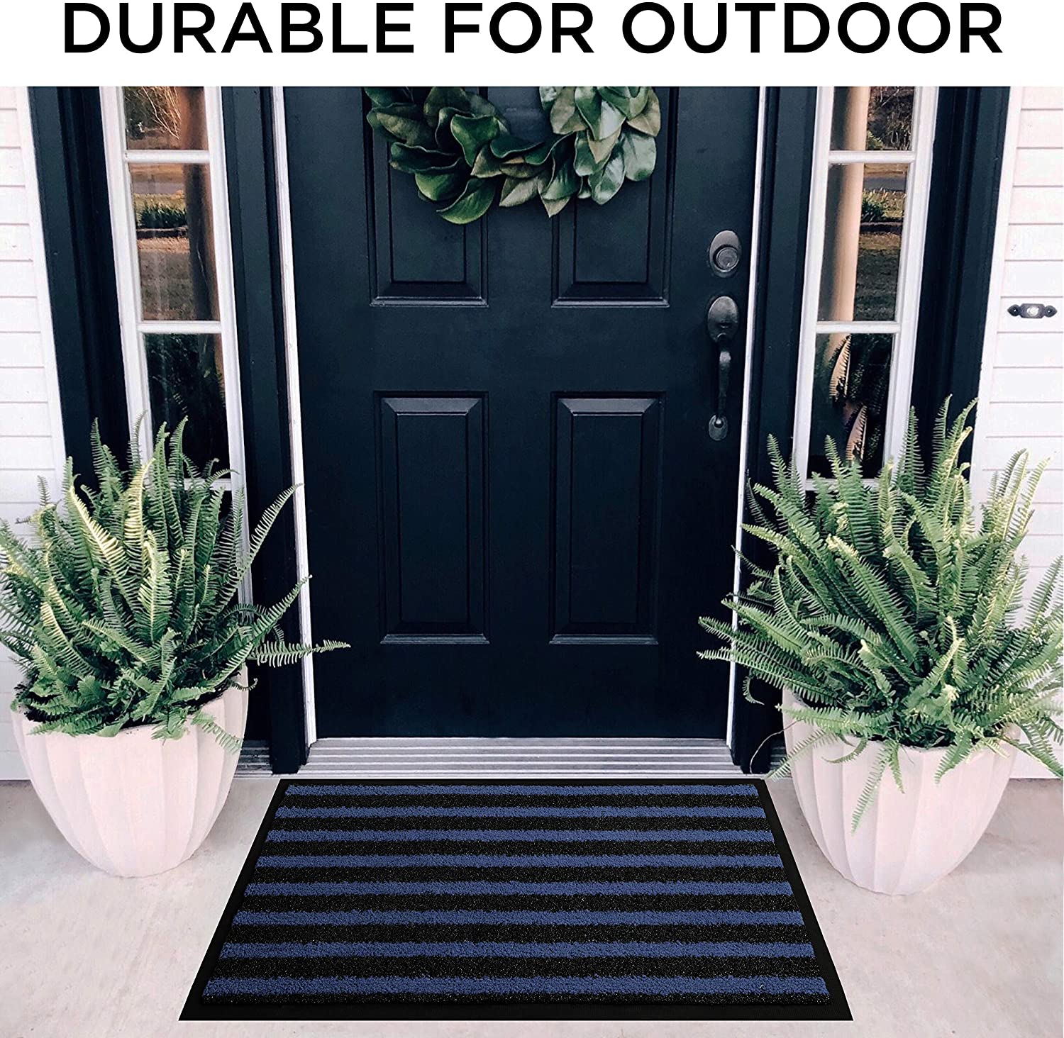 OJIA Front Door Mat Outdoor Entrance 24 x 51, Machine Washable Front  Porch Rug Indoor Outdoor Rugs Striped Rug Cotton Hand-Woven Entryway Rug  for