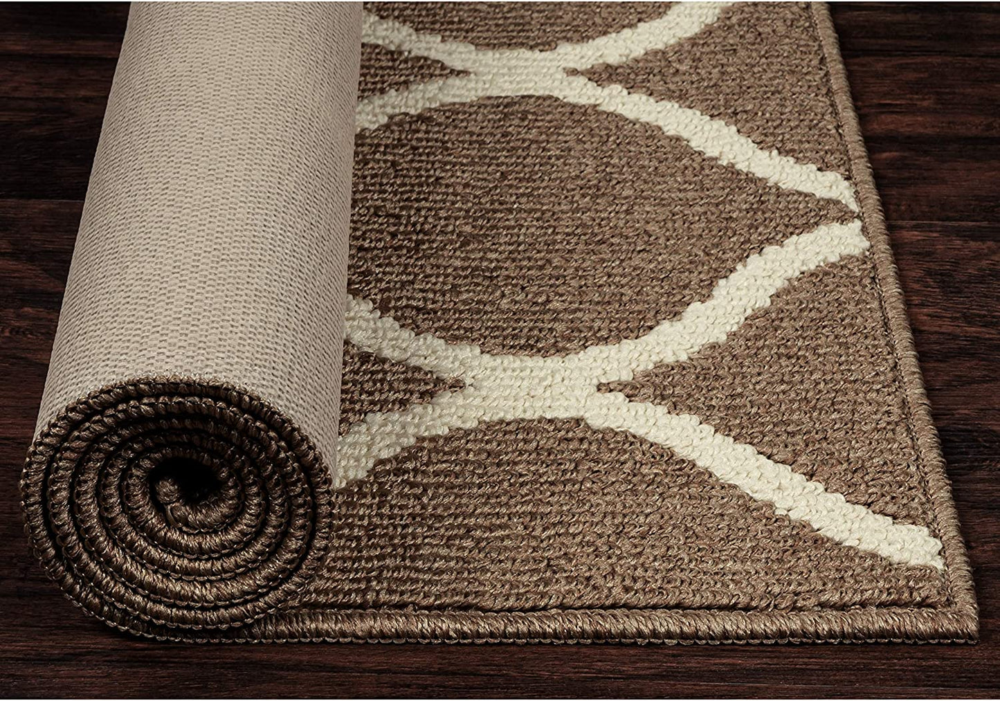 Maples Rugs Rebecca Contemporary Kitchen Rugs Brown/White