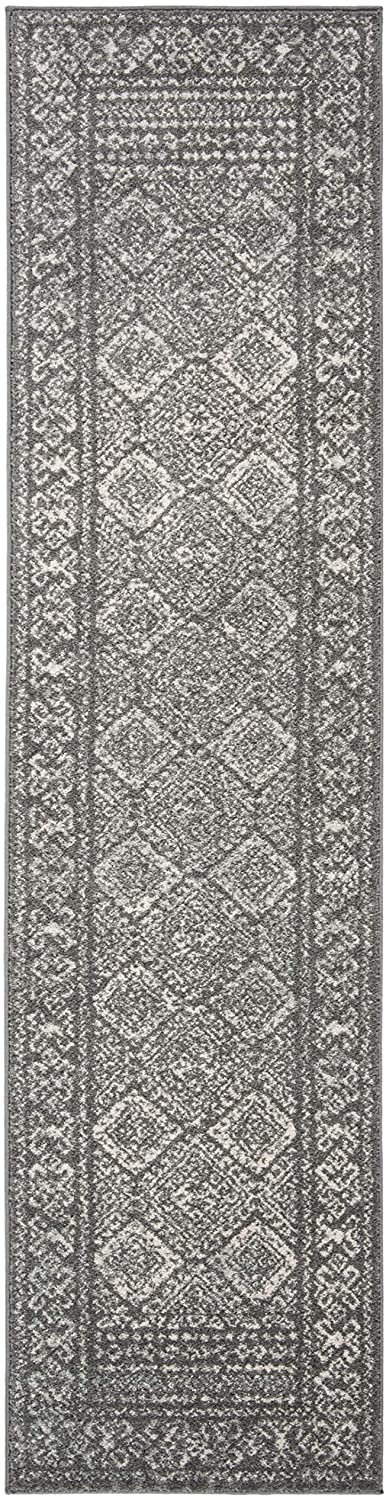 Safavieh Tulum Collection TUL264F Moroccan Boho Distressed Non-Shedding Stain Resistant Living Room Bedroom Area Rug, 6' x 9', Dark Grey / Ivory