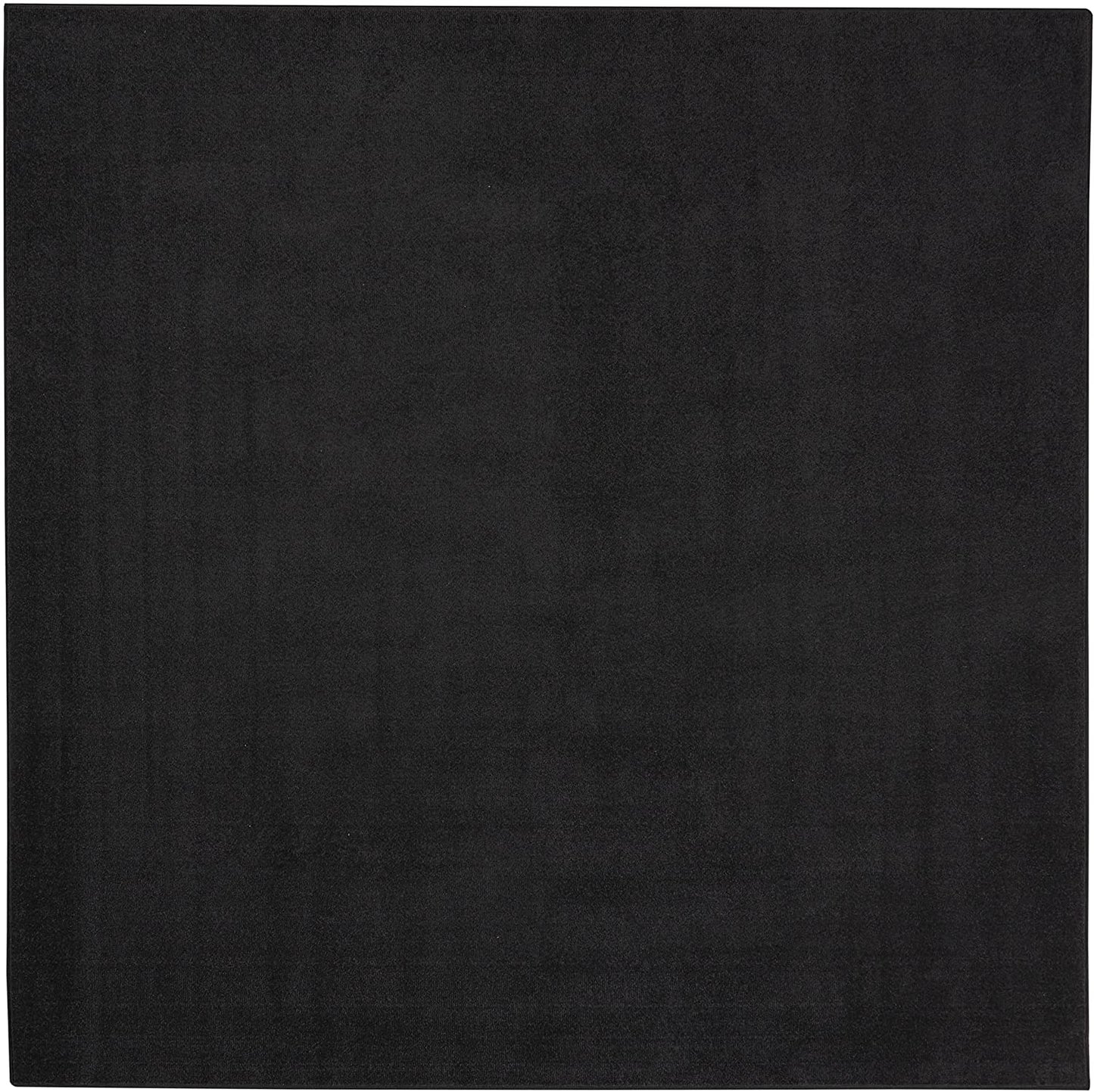 Solid Contemporary Black Indoor/Outdoor Area Rug