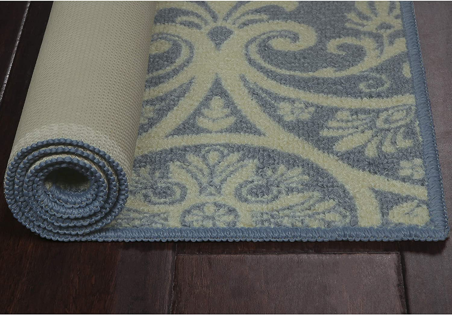 Maples Rugs  Non Skid Hallway Entry Rugs  Blue