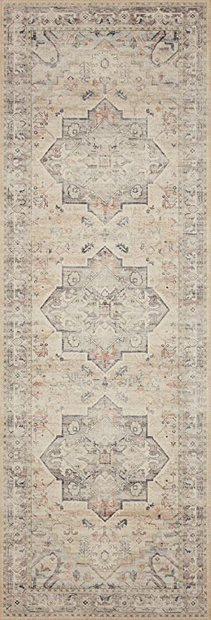 Loloi II Hathaway Collection HTH-05 Steel / Ivory, Traditional 7'-6" x 9'-6" Area Rug