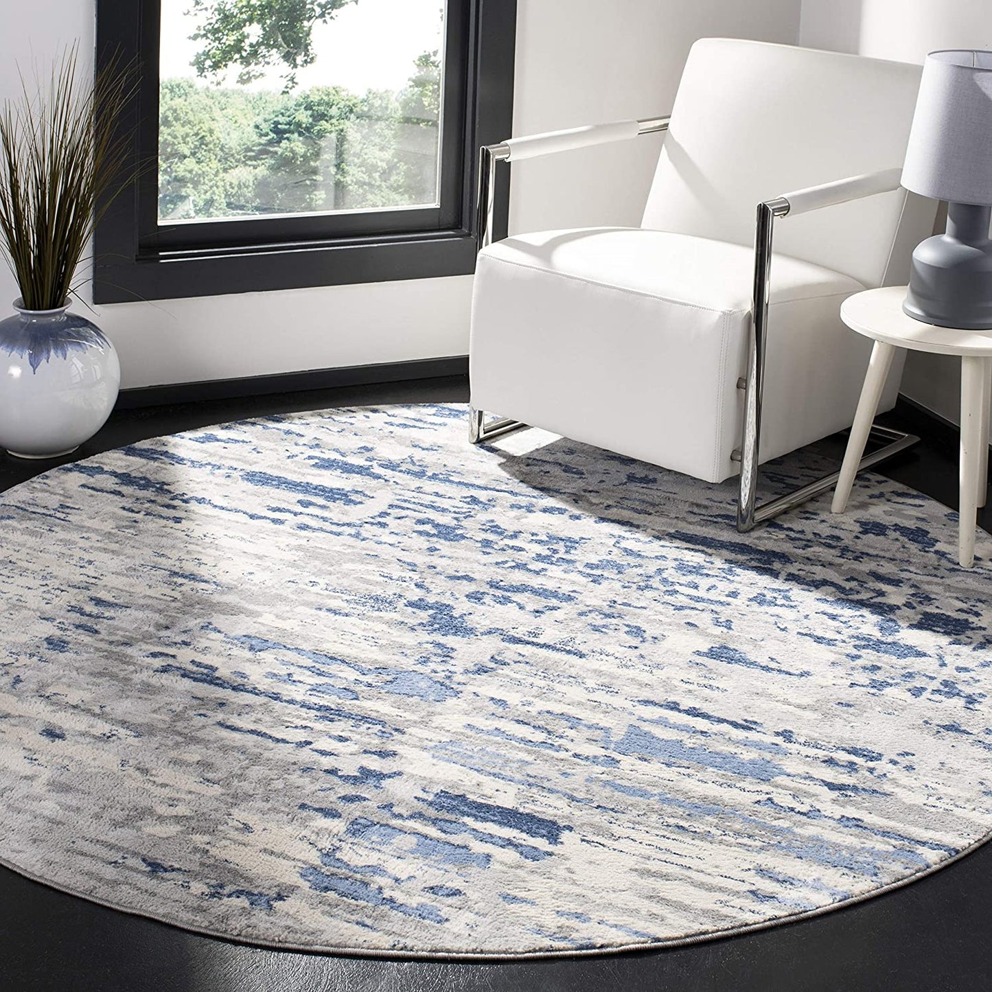 Jasper Collection  Modern Abstract Ivory / Blue