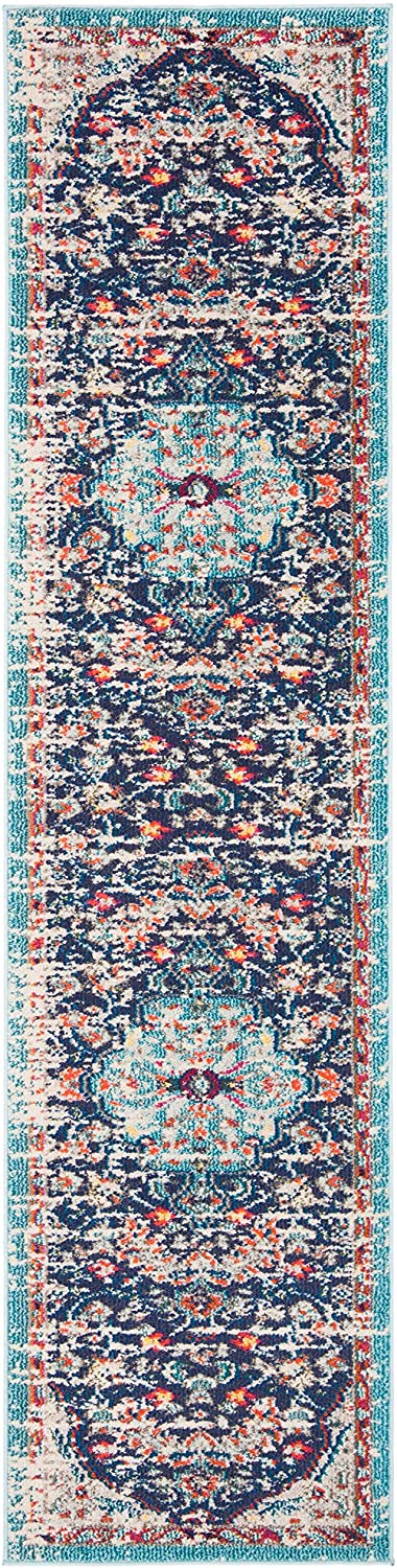 Madison Collection  Boho Chic Medallion Distressed Non-Shedding Stain Resistant Living Room Bedroom Area Rug Beige / Black