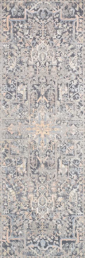 Loloi II Lucia Collection LUC-01 Grey / Sunset, Transitional 7'-9" x 10'-6" Area Rug