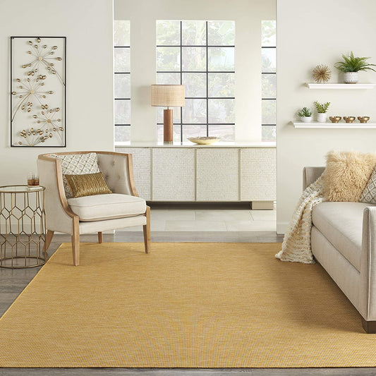 Flat-Weave Indoor/Outdoor Yellow SWwoft Area Rug