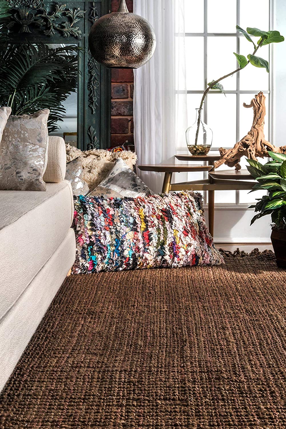 Jute Loop Rug Chunky Loop Chocolate Jute Rug - Multiple sizes available – Joanna Home ...