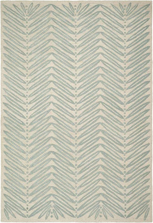 Blue Fir MSR3612C Handmade Chevron Leaves Wool & Viscose Soft Area Rug