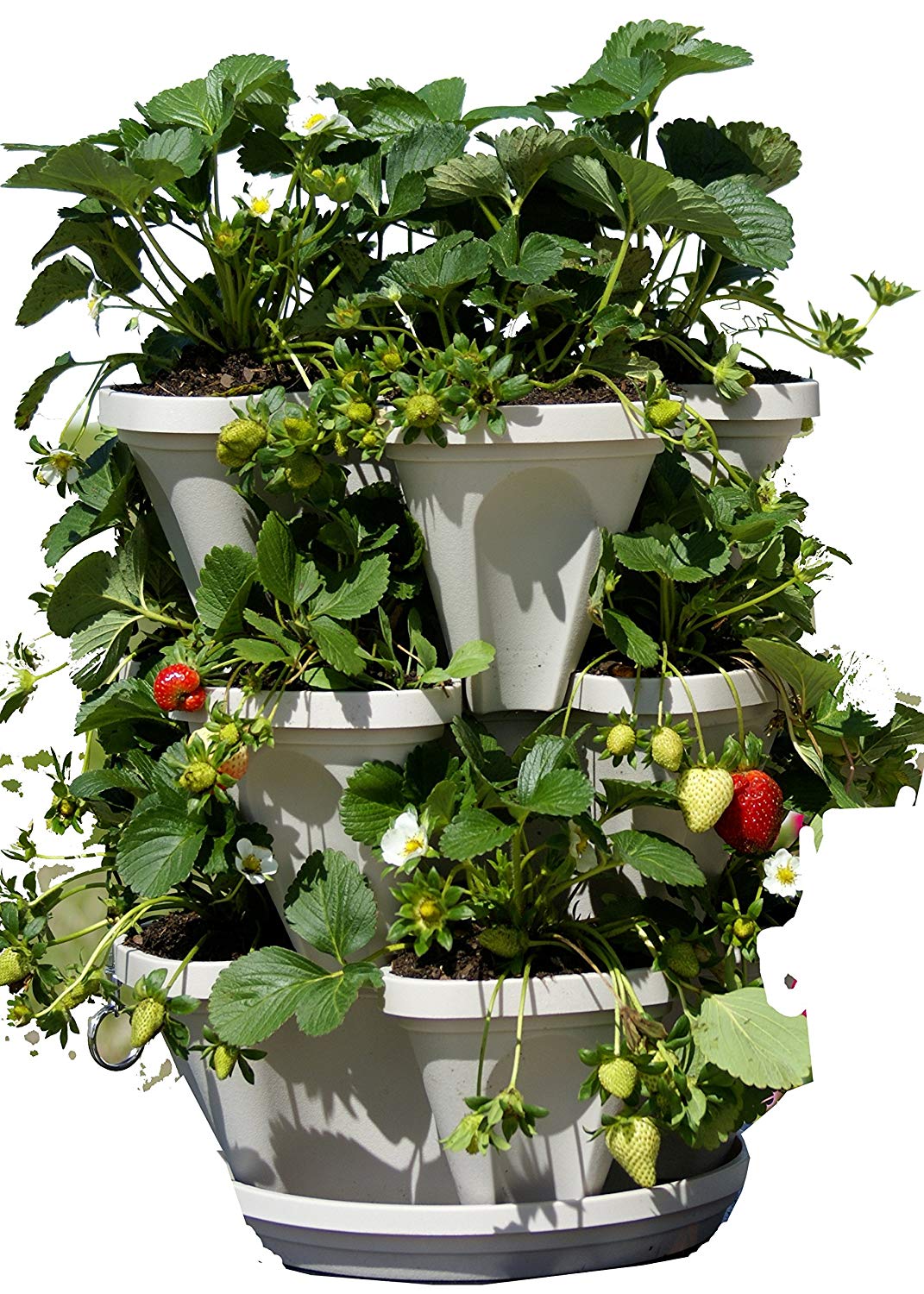 mkono 3 pack self watering planter 3 Tier Stackable Garden Indoor/Outdoor Planter Set