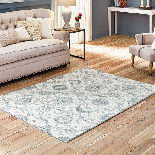 Maples Rugs Blooming Damask Area Rugs Grey/Blue