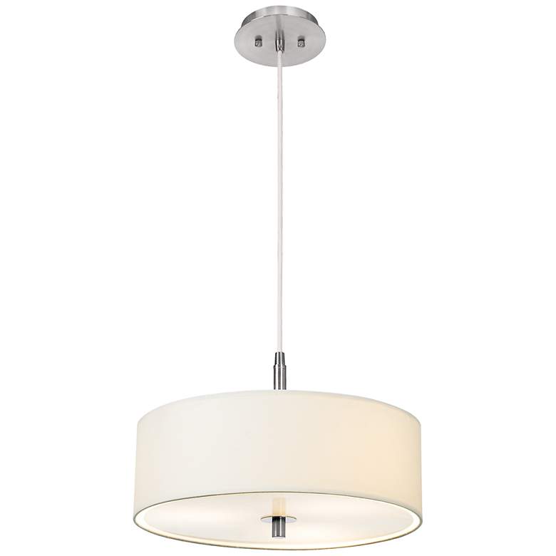 Possini Euro 16" Wide White Brushed Nickel Modern Pendant Light