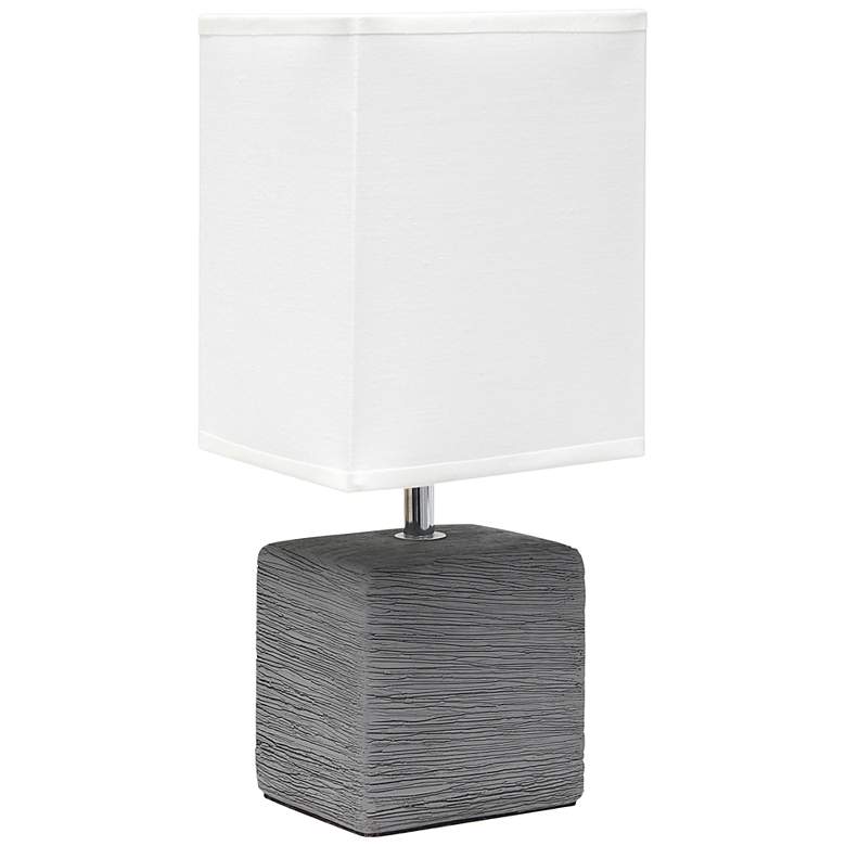 Simple Designs 11 3/4" High Petite Gray Faux Stone Table Lamp