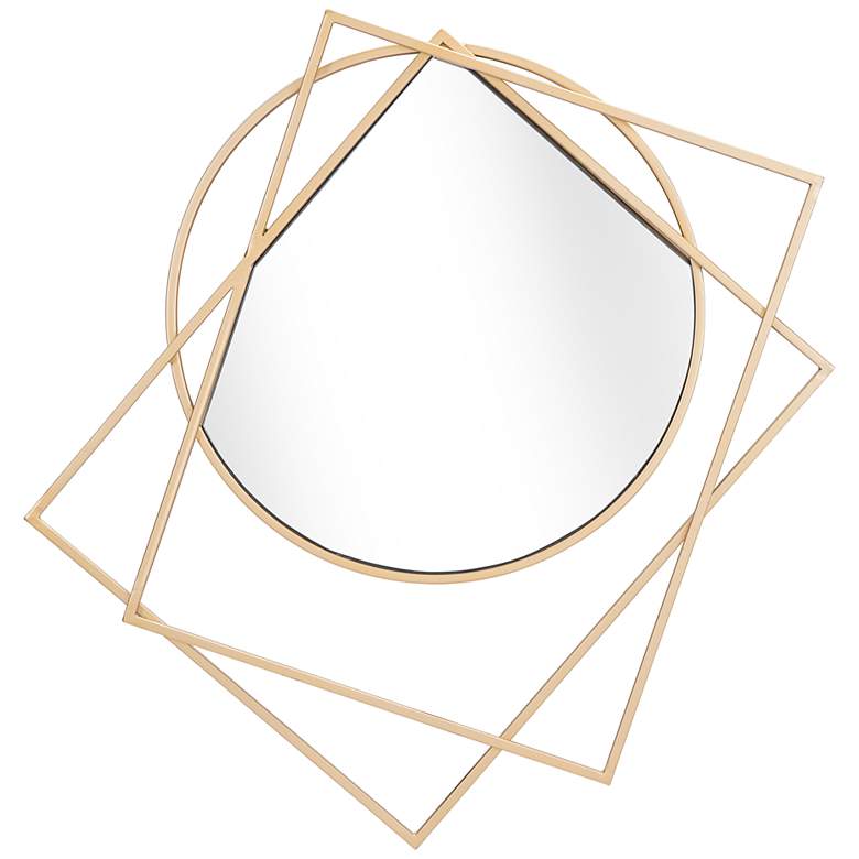 Zuo Vertex Gold 33 1/2" x 32" Geometric Wall Mirror