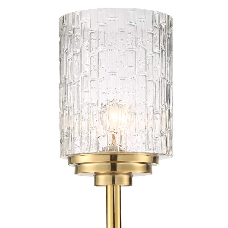 Kinsey Antique Brass Torchiere Floor Lamp with Stone Pattern Glass Shade