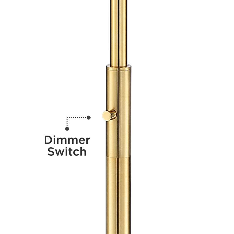 Kinsey Antique Brass Torchiere Floor Lamp with Stone Pattern Glass Shade