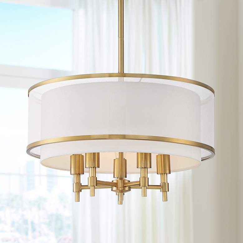 Desirae 21 1/4" Wide Warm Antique Brass 5-Light Pendant Light