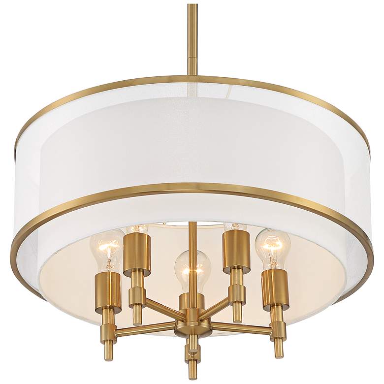Desirae 21 1/4" Wide Warm Antique Brass 5-Light Pendant Light
