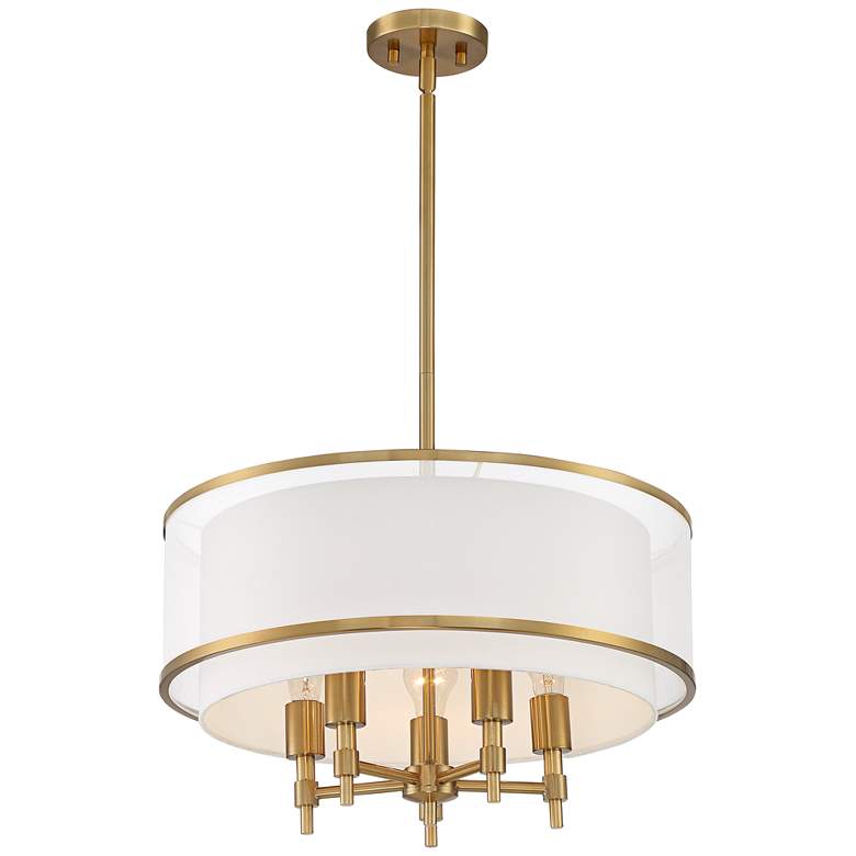 Desirae 21 1/4" Wide Warm Antique Brass 5-Light Pendant Light