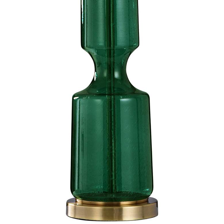 Opella 2-Tiered Emerald Green Seeded Glass Modern Luxe Table Lamp