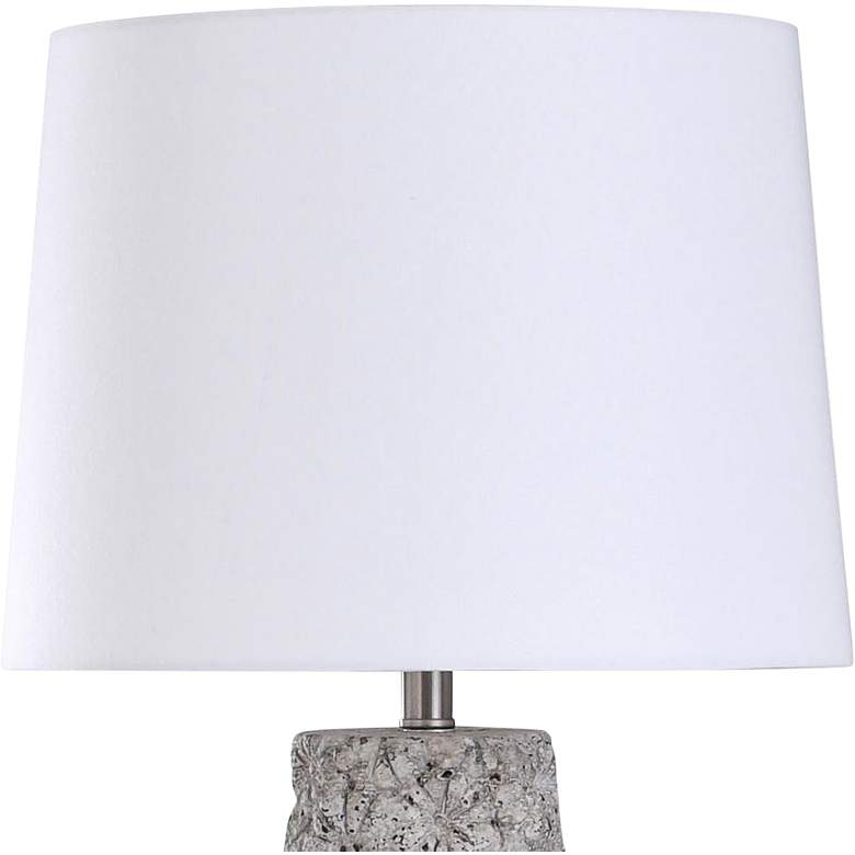 Arther Light Gray Concrete Stone Flower Motif Table Lamp