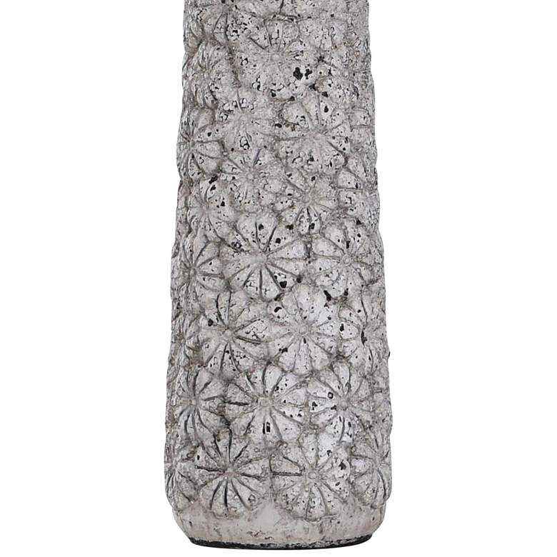 Arther Light Gray Concrete Stone Flower Motif Table Lamp