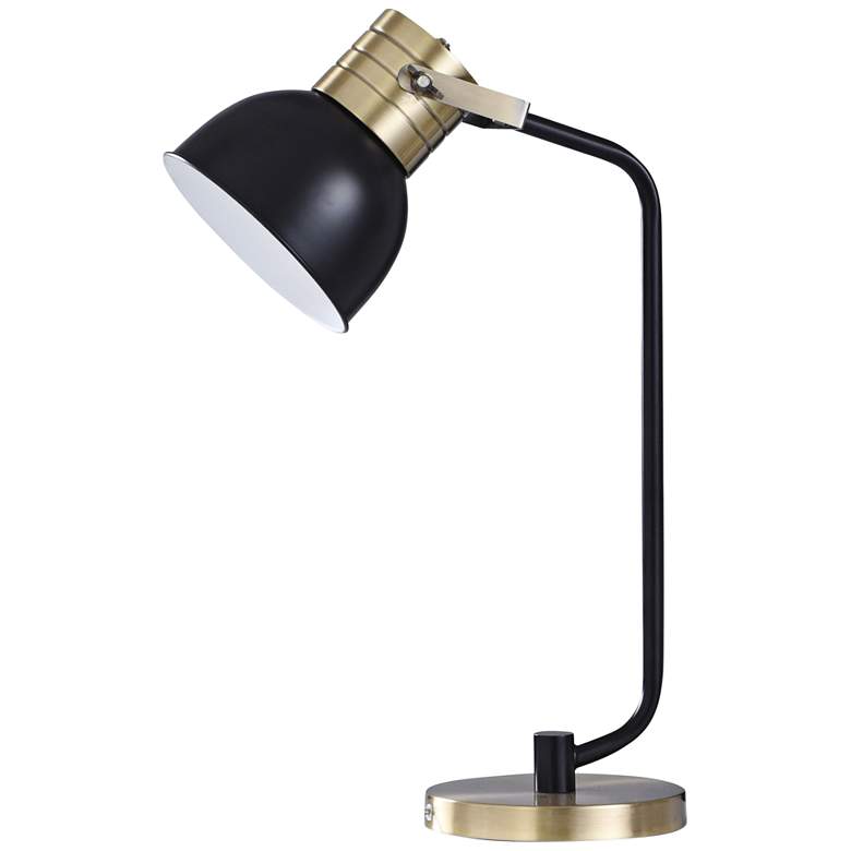 Elmsdale Matte Black and Brushed Brass Adjustable Desk Lamp