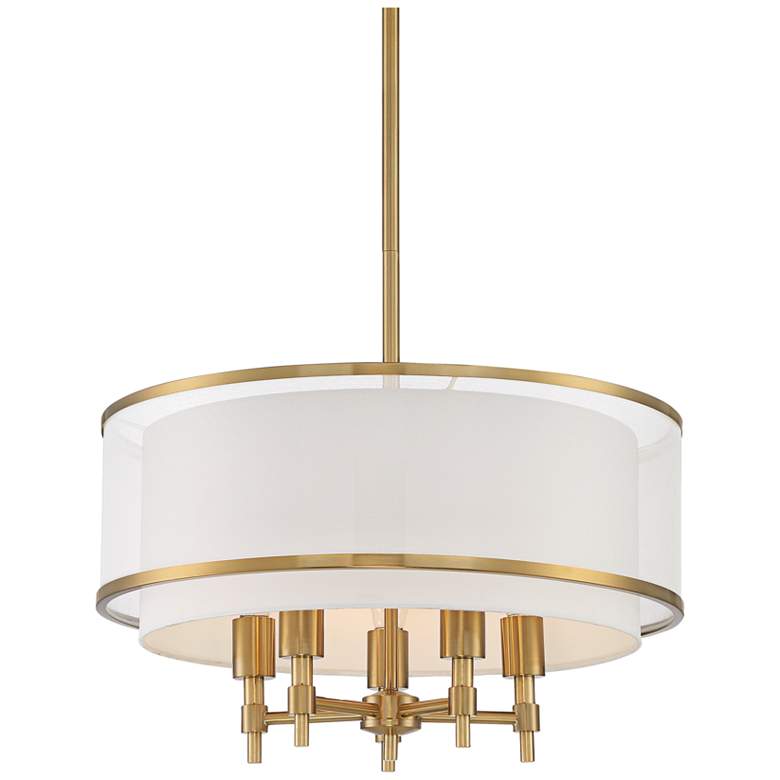 Desirae 21 1/4" Wide Warm Antique Brass 5-Light Pendant Light