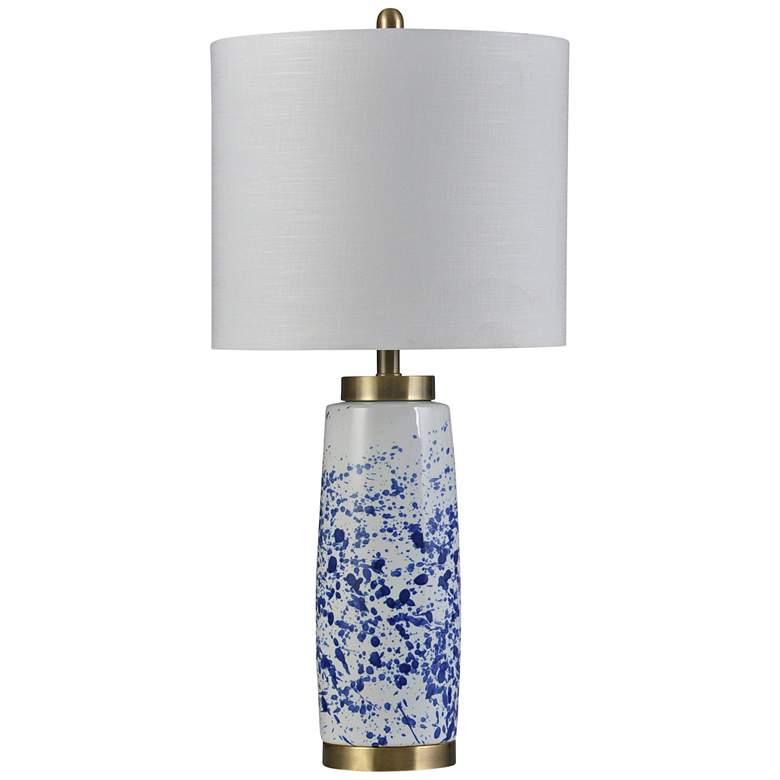 Bowdoin Splattered Blue and White Ceramic Table Lamp