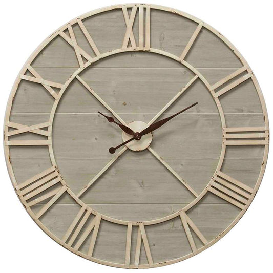 Antique Ivory and Driftwood Wall Clock