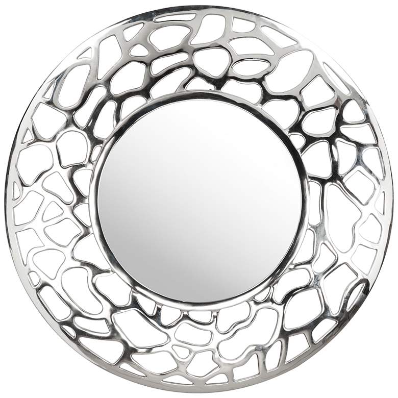 Zuo Reef Silver 30 1/4" Round Decorative Wall Mirror