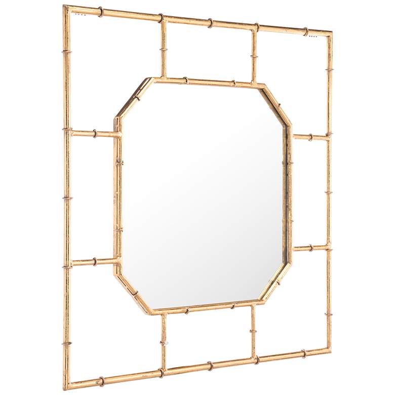 Zuo Bamboo Gold 26 1/4" Square Wall Mirror