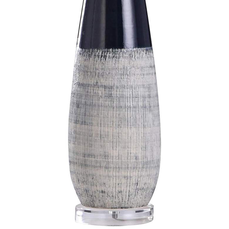 Berni Textured Black and Light Gray Ceramic Table Lamp