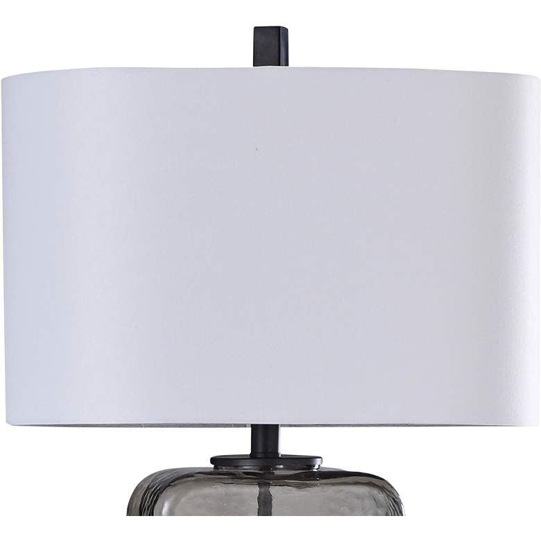 Charles Dimpled and Tinted Smoked Gray Glass Table Lamp