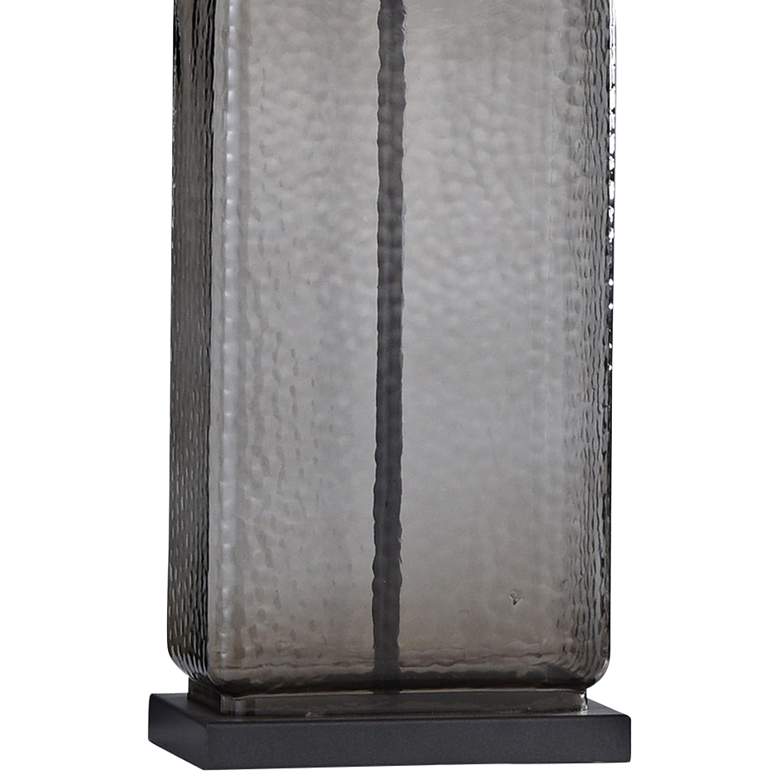 Charles Dimpled and Tinted Smoked Gray Glass Table Lamp