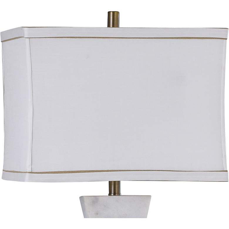 Cecco Antiqued Brass Metal and Natural Marble Table Lamp