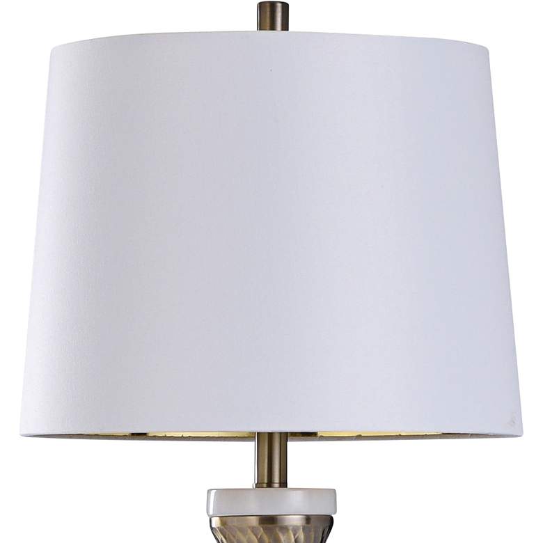 Erri Antiqued Brass Metal and Natural Marble Table Lamp