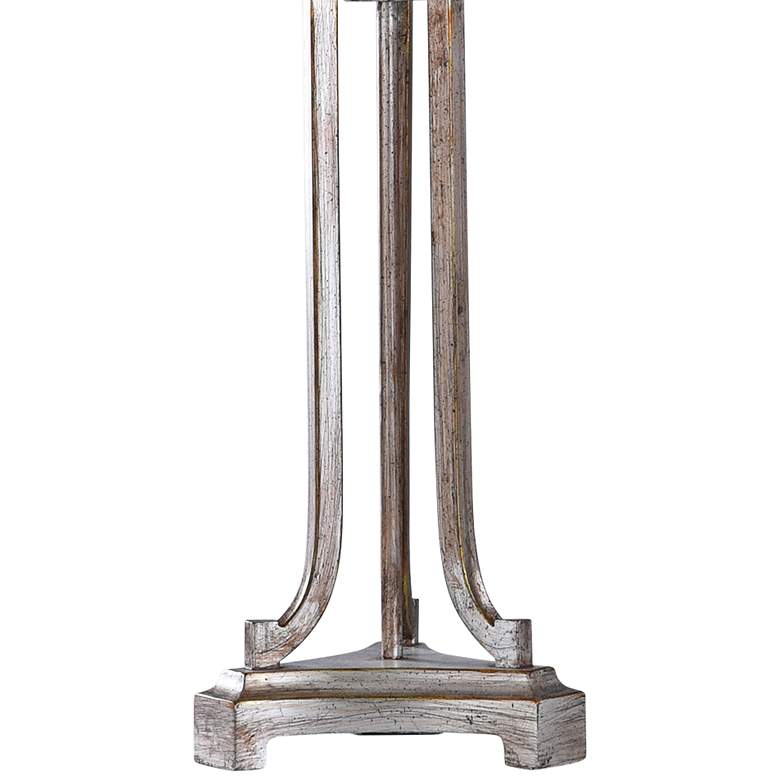 Palladium Oxidized Silver Metal Tripod Pendulum Table Lamp