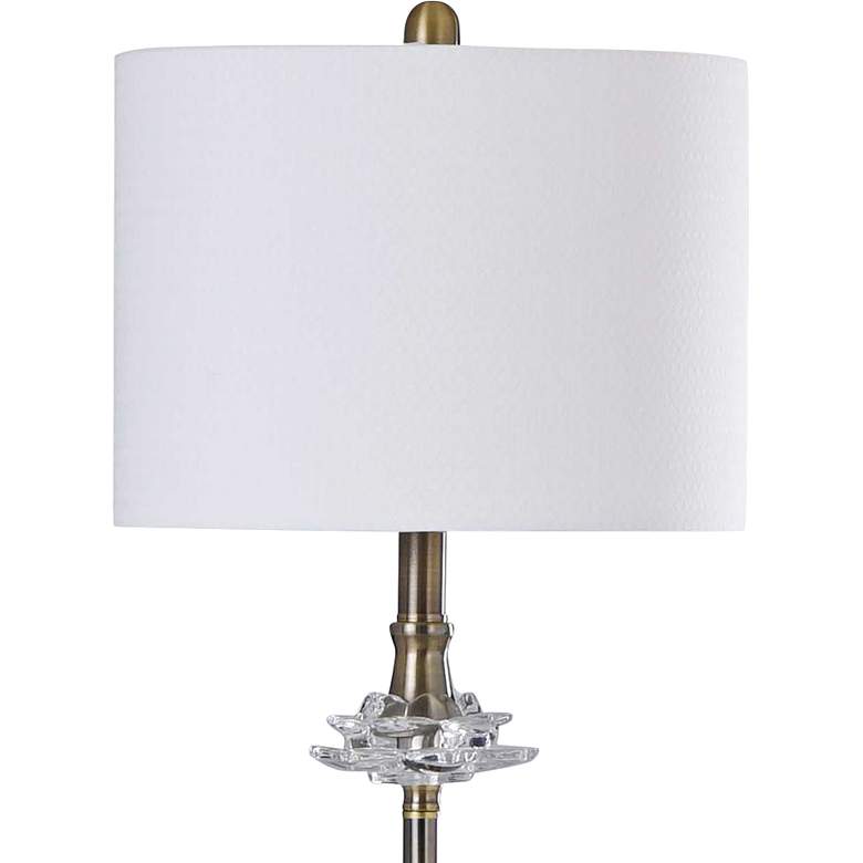 Matlock Old Brass Metal and Clear Crystal Buffet Table Lamp