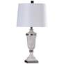 Cinder Ford Antiqued White and Brushed Steel Urn Table Lamp