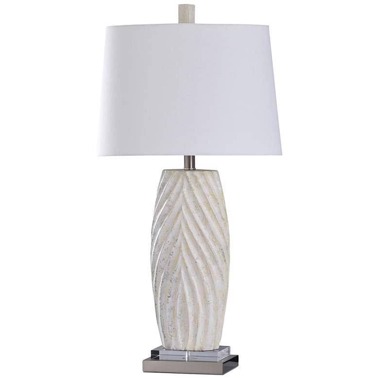 Brie White Sand Painted Vase Table Lamp