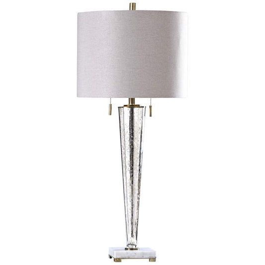 Jasper Chrome Mercury Glass Pillar Table Lamp